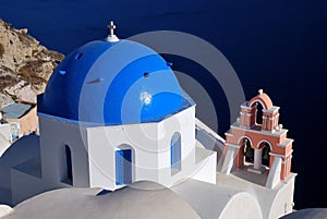 Traditional church in Santorini island, Greece