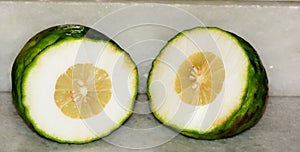 traditional citrus fruit cut in half