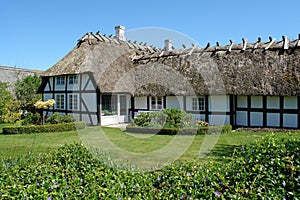 Traditional classic Danish country thached house