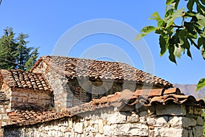 Traditional clay tile roofs in Albania