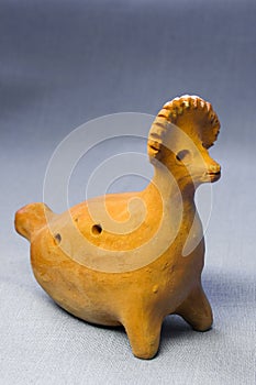 Traditional clay toy whistle chicken