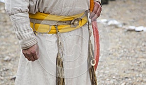 Traditional clothing of monglian archer