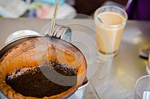 The traditional coffee culture in Southeast Asia.