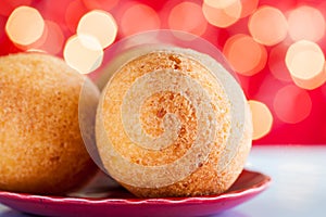 Traditional Colombian bunuelos Deep Fried Cheese Bread