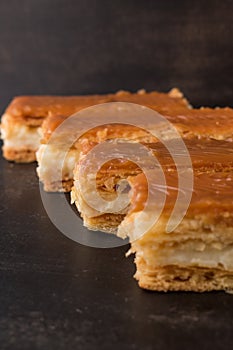 Traditional Colombian dessert Milhojas photo