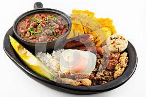 Traditional Colombian dish called Banda paisa photo