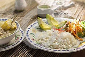 Ajiaco traditional Colombian dish typical of BogotÃ¡ photo