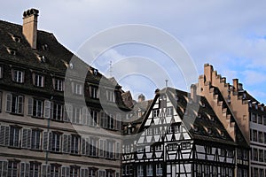 Traditional and colorful Alsatian half-timbered houses