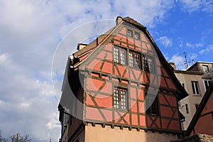 Traditional and colorful Alsatian half-timbered houses