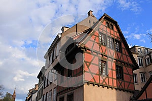 Traditional and colorful Alsatian half-timbered houses