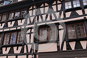 Traditional and colorful Alsatian half-timbered houses