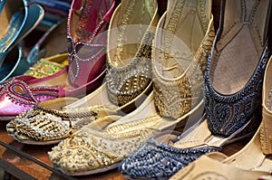 Traditional colorful Arabic slippers