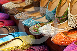 Traditional colorful Arabic slippers