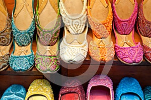 Traditional colorful Arabic slippers
