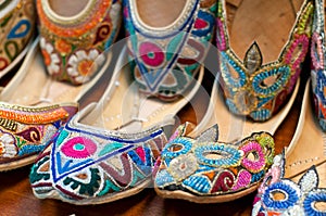 Traditional colorful Arabic slippers