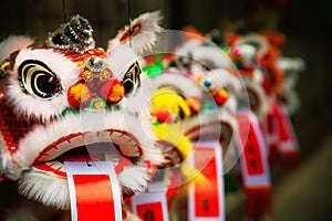 Traditional colorful chinese lion