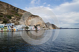 Traditional Colorful Greek Fishing Village Houses in Klima, Milo