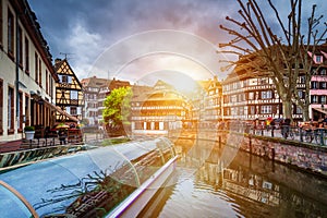 Traditional colorful houses in La Petite France, Strasbourg, Alsace, France