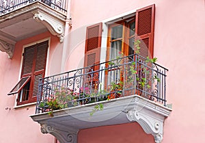 Traditional colorful houses at Manarola village Cinque Terre Italy