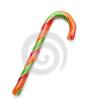 Traditional colorful striped candy cane