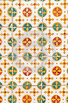 Traditional coloroful portuguese tile Azulejo