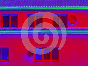 Traditional concrete building in amazing thermography colors