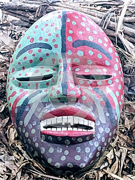 Traditional Congolese Tribal Mask in National Museum in Kinshasa photo