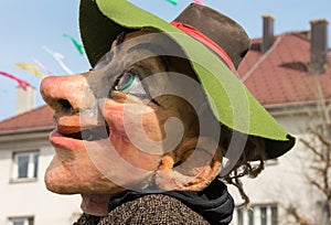 Traditional costume from annual Cerknica carnival in Slovenia