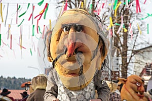 Traditional costume from annual Cerknica carnival in Slovenia