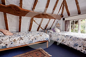 Traditional cottage attic bedroom