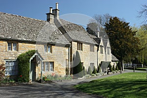 Traditional cottages in Lower Slaughter, Cotswolds photo