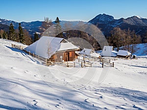 Traditional cottages on Velika planina