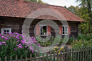 Traditional country house and garden Rumsiskes Lithuania
