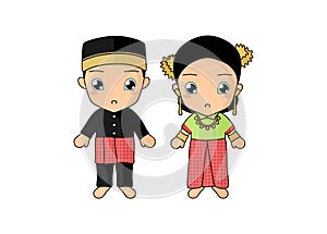 Traditional couple dress of Sulawesi Barat