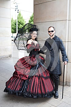 Traditional couple at Wave-Gotik-Treffen