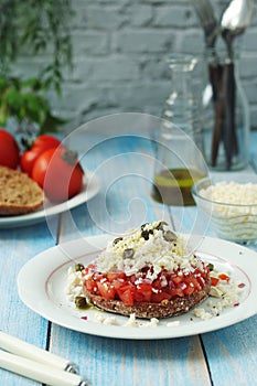 A traditional Cretan dish Dakos