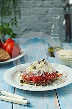 A traditional Cretan dish Dakos