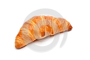 Traditional croissant on a white background.
