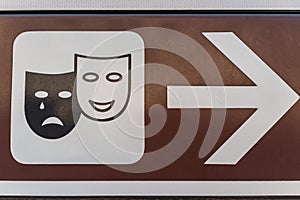 Traditional crying and laughing face as theatre or broadway sign photo