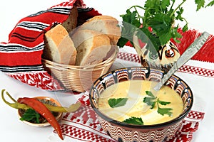 Traditional cuisine from Romania: tripe soup