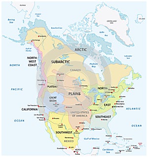 The traditional cultural areas of the North American indigenous