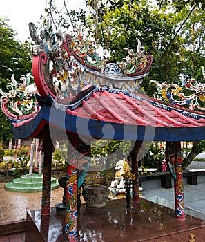 Stucco roof chinese style.