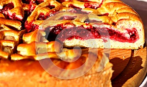 Traditional cut red berry pies