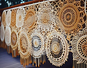 Traditional Cypriot lacework with intricate patterns is displayed photo