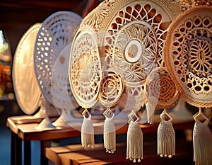 Traditional Cypriot lacework with intricate patterns is displayed photo