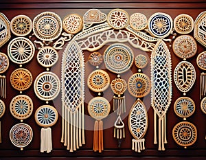 Traditional Cypriot lacework with intricate patterns is displayed photo
