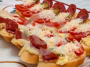 Traditional CzechBohemian snack served during celebrationNew Year`s, birthdays, weddings, parties, etc. - Open sandwich