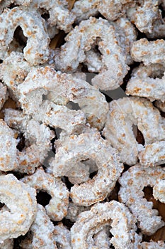 Traditional czech festive christmas cookies with vanilla and walnuts
