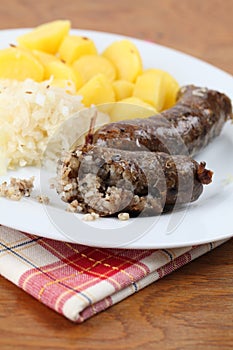 Traditional Czech white pudding