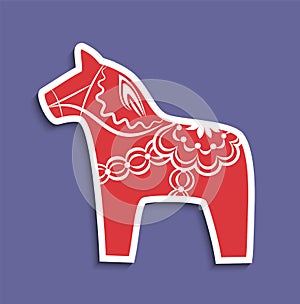 Traditional dala horse of Sweden photo